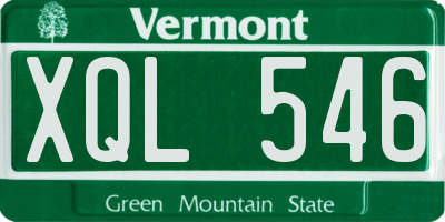VT license plate XQL546