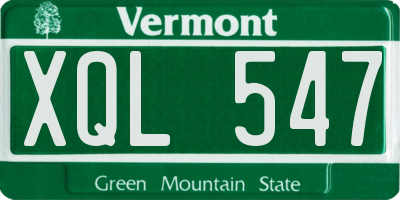 VT license plate XQL547