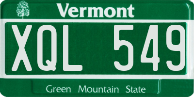 VT license plate XQL549