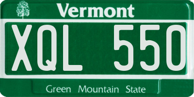 VT license plate XQL550