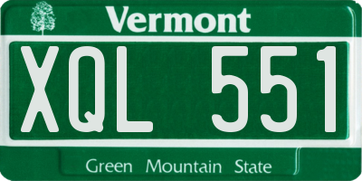 VT license plate XQL551