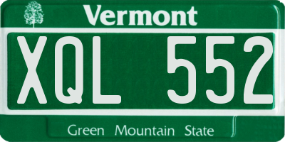 VT license plate XQL552