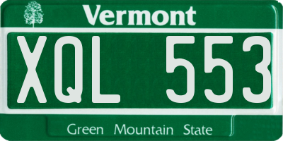 VT license plate XQL553