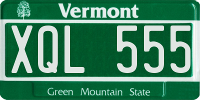 VT license plate XQL555