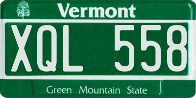 VT license plate XQL558