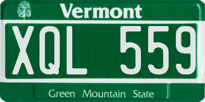 VT license plate XQL559