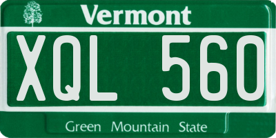 VT license plate XQL560