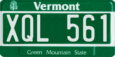 VT license plate XQL561