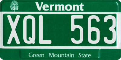 VT license plate XQL563