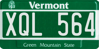 VT license plate XQL564