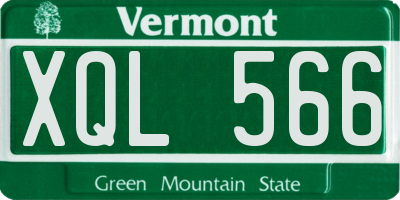 VT license plate XQL566