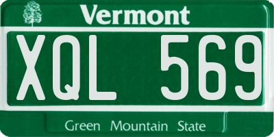 VT license plate XQL569