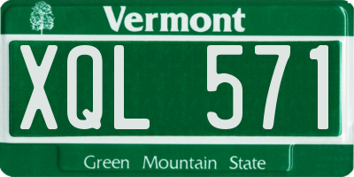 VT license plate XQL571
