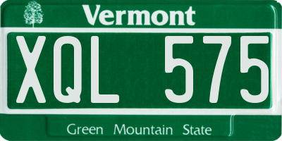 VT license plate XQL575