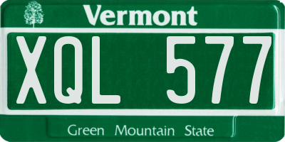 VT license plate XQL577
