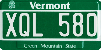 VT license plate XQL580
