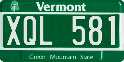 VT license plate XQL581