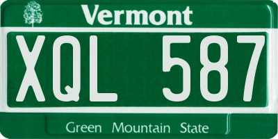 VT license plate XQL587