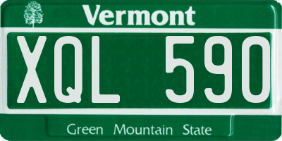 VT license plate XQL590