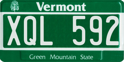 VT license plate XQL592