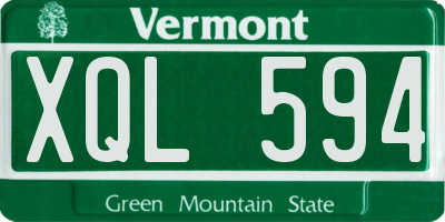 VT license plate XQL594