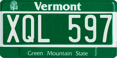 VT license plate XQL597