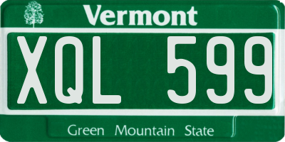 VT license plate XQL599