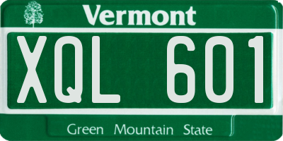 VT license plate XQL601