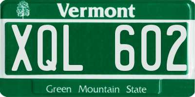 VT license plate XQL602
