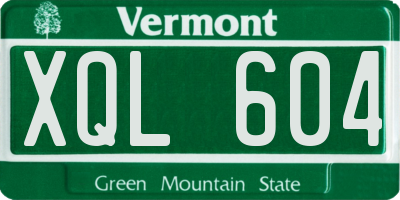 VT license plate XQL604