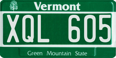 VT license plate XQL605