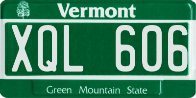 VT license plate XQL606