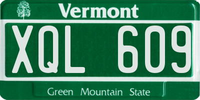 VT license plate XQL609
