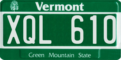 VT license plate XQL610