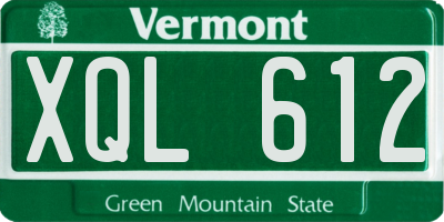 VT license plate XQL612