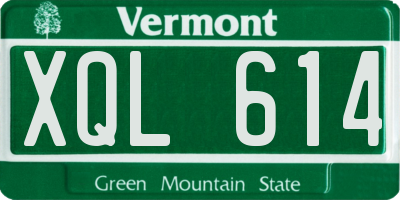 VT license plate XQL614