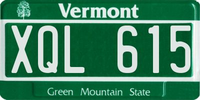 VT license plate XQL615