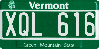 VT license plate XQL616