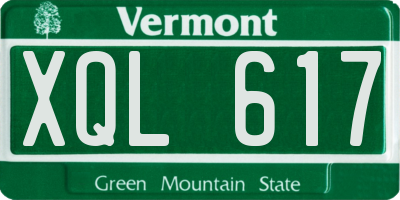 VT license plate XQL617