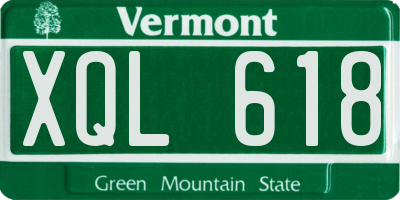 VT license plate XQL618