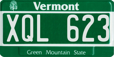 VT license plate XQL623