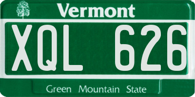 VT license plate XQL626
