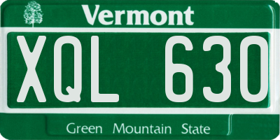 VT license plate XQL630