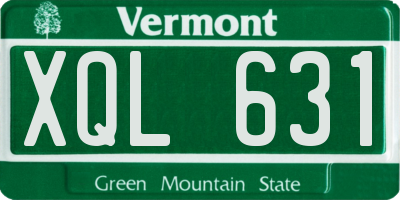 VT license plate XQL631