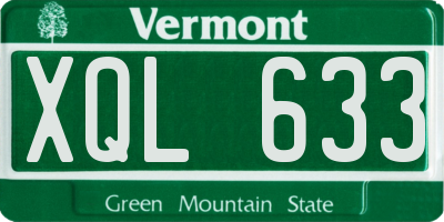 VT license plate XQL633