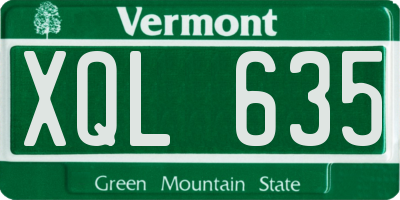 VT license plate XQL635