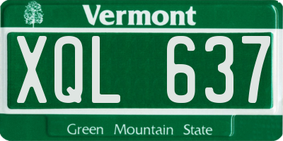 VT license plate XQL637