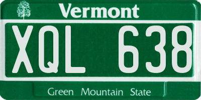 VT license plate XQL638
