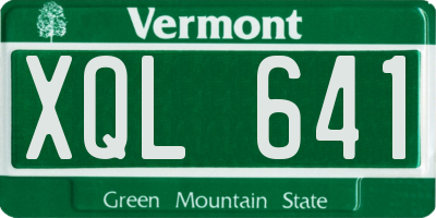 VT license plate XQL641