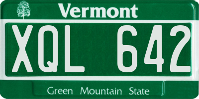 VT license plate XQL642